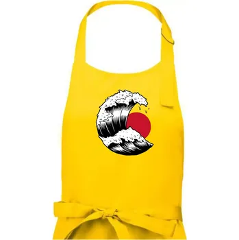 Kuchyňská zástěra Japan culture - vlna - Dámská zástěra na vaření - Univerzální velikost ( Žlutá )