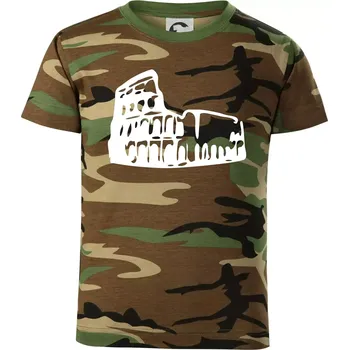 Itálie Koloseum - Dětské maskáčové triko - 134 cm/8 let ( Hnědý maskáč )