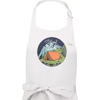 Kuchyňská zástěra Night Camp - Silent night - Pánská zástěra na vaření - Univerzální velikost ( Bílá )