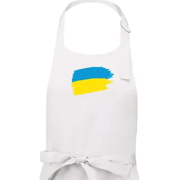 Kuchyňská zástěra Ukrajina vlajka - Dámská zástěra na vaření - Univerzální velikost ( Bílá )