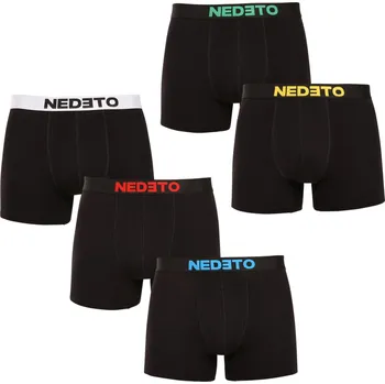 Boxerky 5PACK pánské boxerky Nedeto černé (5NBC2) XXL Možnost vrácení zboží ZDARMA do 120 dnů!