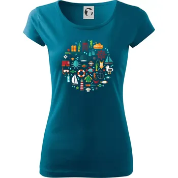 Dámské oblečení Potápění dovolená - Dámské triko Pure - L ( Petrolejová )