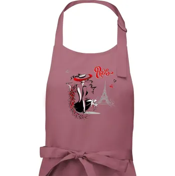 Kuchyňská zástěra Fashion model Paris - Dámská zástěra na vaření - Univerzální velikost ( Starorůžová )