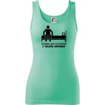 Dámské tričko Vstávám jako elektrikář s velkým odporem - Dámské tílko - XL ( Mátová )