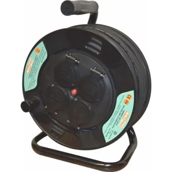 Prodlužovací kabel Baupro Gumový prodlužovací kabel na bubnu – 4 zásuvky, 50m, 1,5mm2