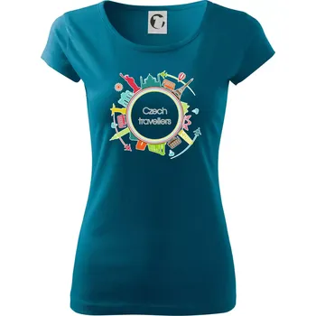 Czech Travelers barevný - Dámské triko Pure - S ( Petrolejová )
