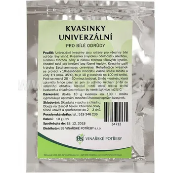 výroba alkoholu Kvasinky univerzální bílé BS12 10g