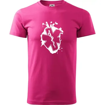 Pánská móda Zdravotnické srdce - Klasické pánské triko vyšší gramáže - XL ( Purpurová )