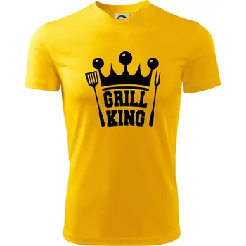 Pánské tričko Grilování - Grill King - Pánské triko Fantasy sportovní (dresovina) - L ( Žlutá )