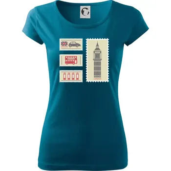 Dámské oblečení Britská známka - Dámské triko Pure - S ( Petrolejová )
