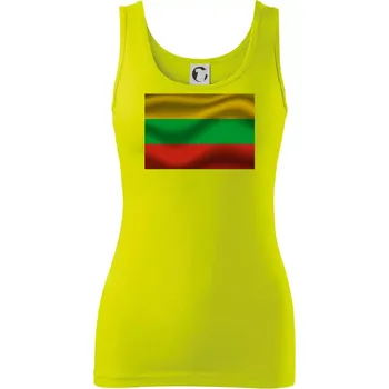 Dámské tričko Litva vlajka obdélník - Dámské tílko - XS ( Limetková )