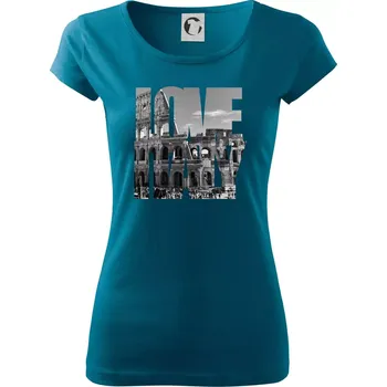 Dámské tričko Love italy - colosseum - Dámské triko Pure - L ( Petrolejová )