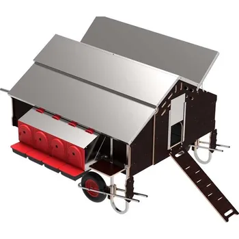 Eggy Mobilní kurník pro 30 slepic 1,5x1,8m + sada kol pro volný pohyb