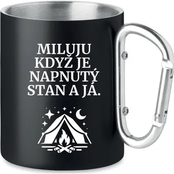 Coolkousky Plechový hrnek s karabinou - stan