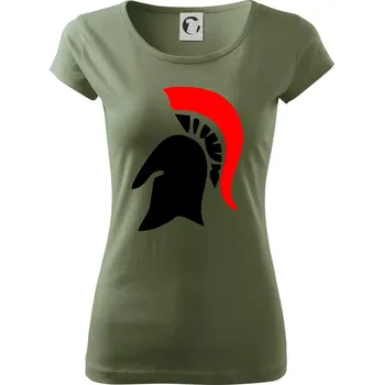 Dámské tričko Řím Sparta helma - Dámské triko Pure - S ( Khaki )
