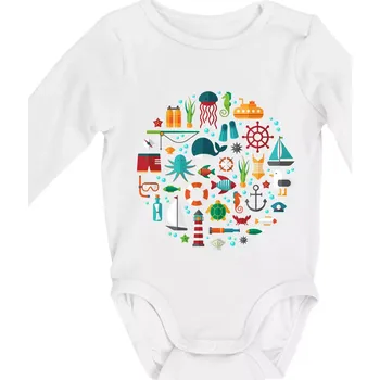 Potápění dovolená - Body kojenecké s dlouhým rukávem - Dlouhý r. 3-6 měs ( Bílá )