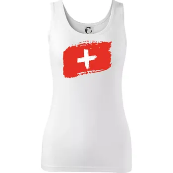 Dámské tričko Švýcarsko vlajka - Dámské tílko - S ( Bílá )