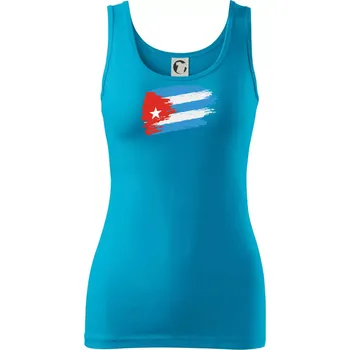 Dámské tričko Kuba vlajka - Dámské tílko - 2XL ( Světlý tyrkys )