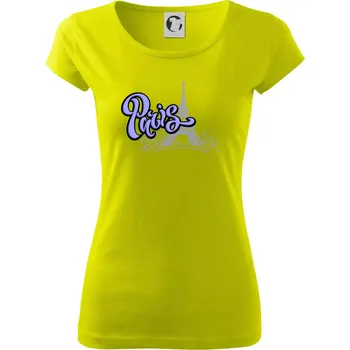 Paris Lettering - Dámské triko Pure - XS ( Limetková )