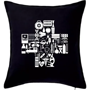 Polštář Zdravotní kříž věci - Polštář 50x50 - 50x50 - Pouze potah ( Černá )