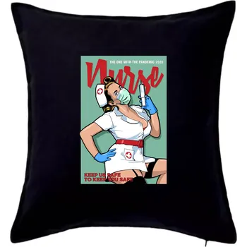 Polštář Nurse - keep us safe - Polštář 50x50 - 50x50 - Pouze potah ( Černá )