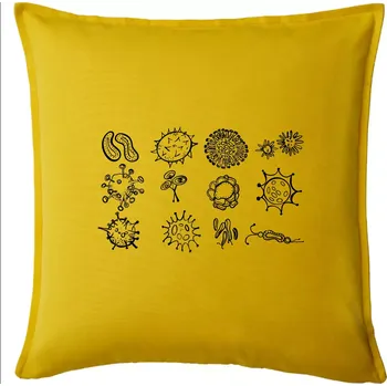 Polštář Set bakterií - Polštář 50x50 - 50x50 - Pouze potah ( Žlutá )