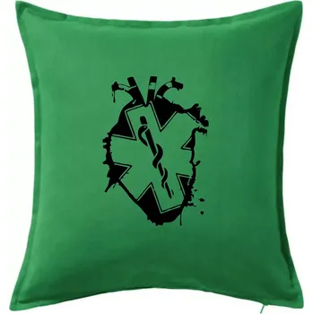 Polštář Zdravotnické srdce - Polštář 50x50 - 50x50 - Pouze potah ( Středně zelená )