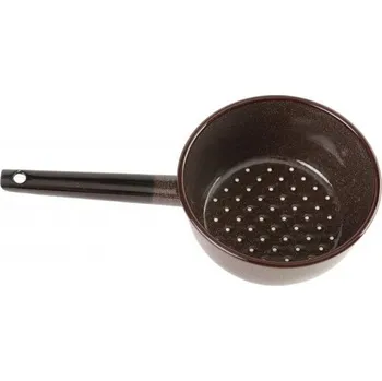 Cedník a síto Cedník Olymp Smaltovaný s dlouhou rukojetí 16 cm 1,5 l hnědý granit