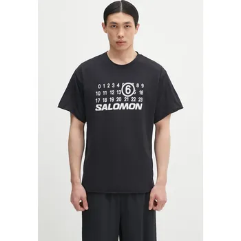 Pánské tričko Tričko MM6 Maison Margiela x Salomon pánské, černá barva, s potiskem, SH0GC0051, S, 99X