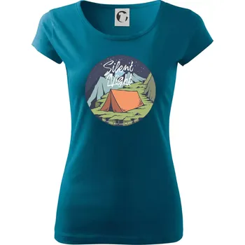 Dámské tričko Night Camp - Silent night - Dámské triko Pure - 3XL ( Petrolejová )
