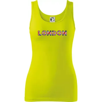 Dámské tričko Nápis London vlajka - Dámské tílko - 2XL ( Limetková )