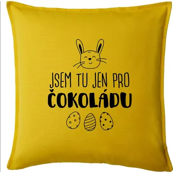 Polštář Jsem tu jen pro čokoládu - Polštář 50x50 - 50x50 - Pouze potah ( Žlutá )
