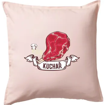 Polštář Pan kuchař - Polštář 50x50 - 50x50 - Včetně výplně ( Světle růžová )