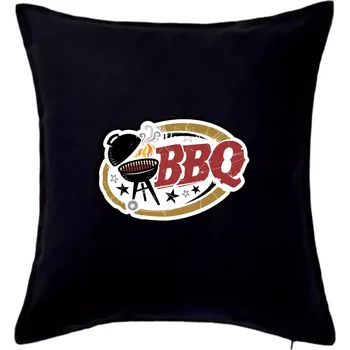 Polštář BBQ logo - Polštář 50x50 - 50x50 - Pouze potah ( Černá )