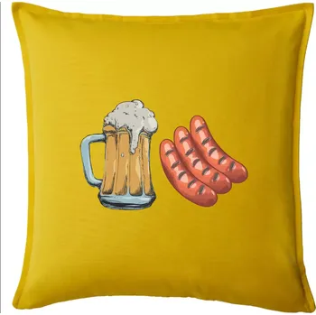 Polštář Pivo a klobása - Polštář 50x50 - 50x50 - Pouze potah ( Žlutá )