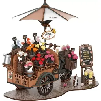 ostatní stavebnice RoboTime 3D dřevěná skládačka Květinový vozík