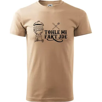 Grilování tohle mi fakt jde - Klasické pánské triko vyšší gramáže - XS ( Písková )
