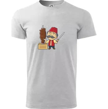 Kebab kuchař - Triko extra velké (5-8XL) - 7XL ( Světlešedý Melír )