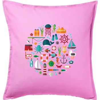 Polštář Potápění dovolená - Polštář 50x50 - 50x50 - Pouze potah ( Růžová )