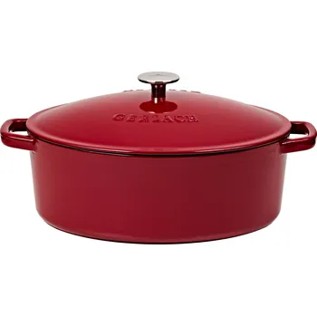 Hrnec Gerlach Litinový hrnec s pokl. NATUR 31 cm 5,5 l oválný burgundy