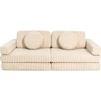 Pohovka Hrací pohovka a bunkr Vafle Cream Beige Shappy - Play Sofa Pure Corduroy Waffle