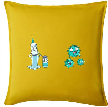 Polštář Očkování a virus - Polštář 50x50 - 50x50 - Pouze potah ( Žlutá )