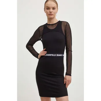 Dámské šaty Šaty Karl Lagerfeld Jeans černá barva, mini, 245J1306 99X, vel. S