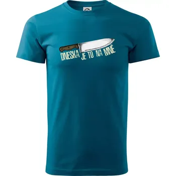 Pánská móda Dneska je to na mně - Klasické pánské triko vyšší gramáže - S ( Petrolejová )