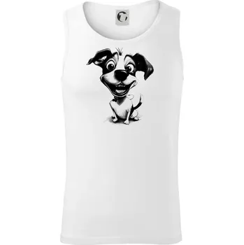 Černobílá karikatura Jack Russell teriér - Tílko pánské Core - 2XL ( Bílá )