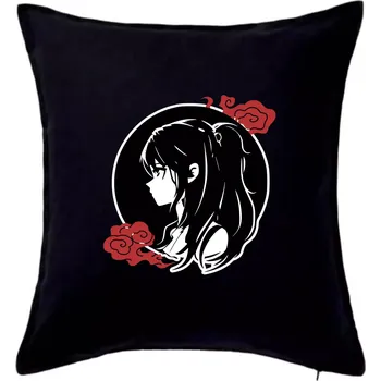 Polštář Anime dívka - Polštář 50x50 - 50x50 - Pouze potah ( Černá )