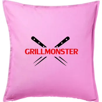 Polštář Grilování - Grillmonster - Polštář 50x50 - 50x50 - Pouze potah ( Růžová )
