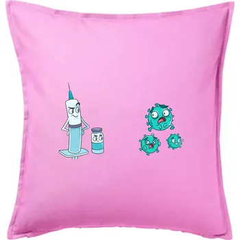 Polštář Očkování a virus - Polštář 50x50 - 50x50 - Pouze potah ( Růžová )