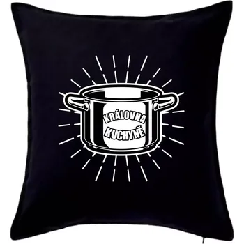 Polštář Královna kuchyně - Polštář 50x50 - 50x50 - Pouze potah ( Černá )