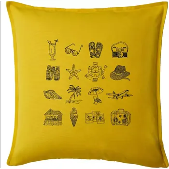 Polštář Dovolená u moře - Polštář 50x50 - 50x50 - Pouze potah ( Žlutá )
